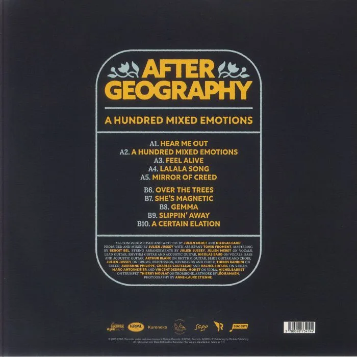 Back cover — AFTER GEOGRAPHY — A Hundred Mixed Emotions