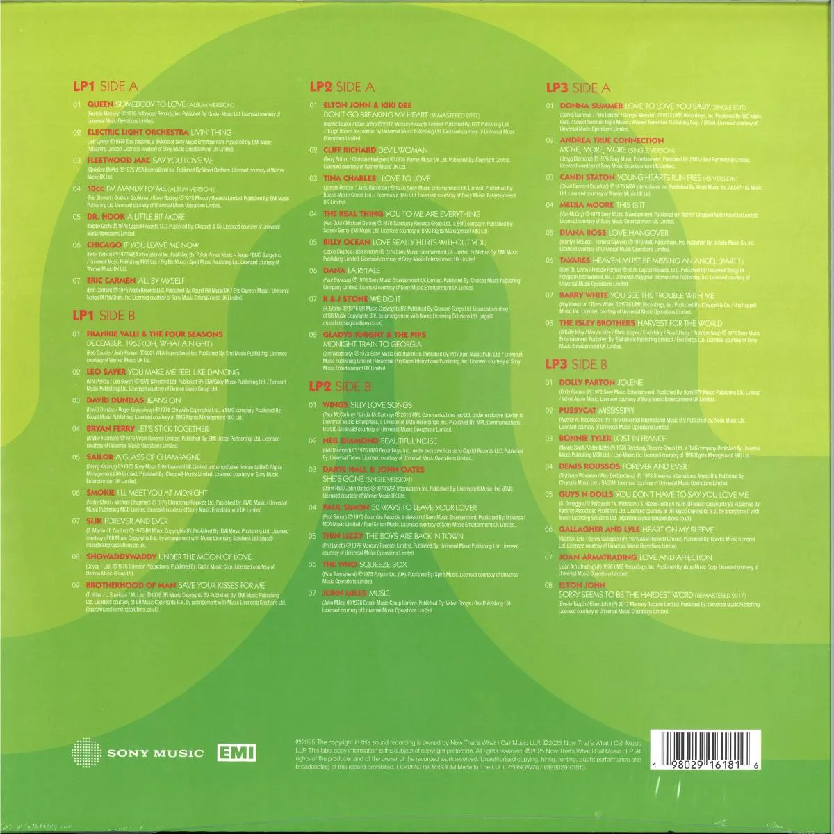 Back cover — Various — NOW - Yearbook 1976 (3x12")