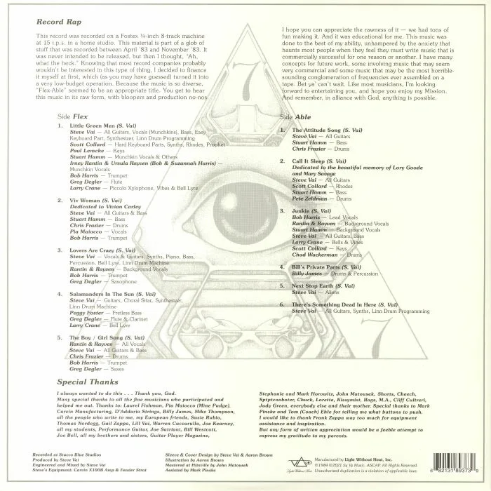 Back cover — Steve VAI — Flex Able: 36th Anniversary Edition
