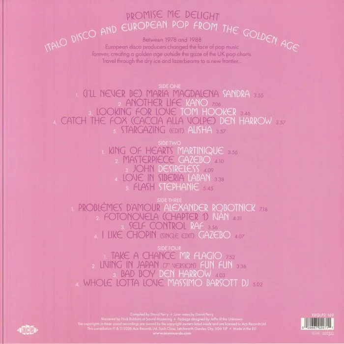 Обратная сторона обложки — VARIOUS — Promise Me Delight: Italo Disco & European Pop From The Golden Age