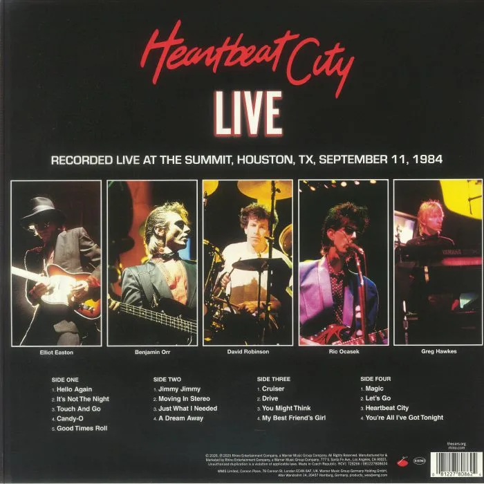 Обратная сторона обложки — The CARS — Heartbeat City: Live (Record Store Day RSD 2026)