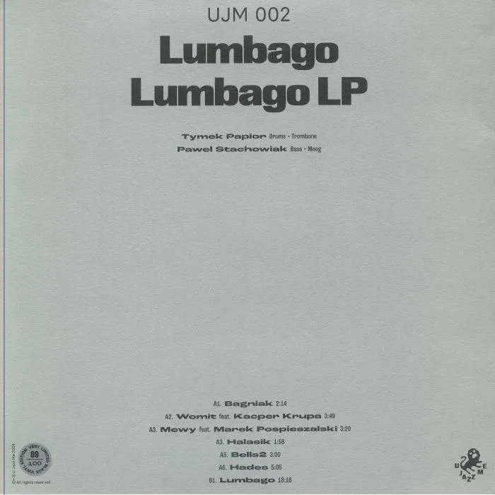 Обратная сторона обложки — LUMBAGO — Lumbago