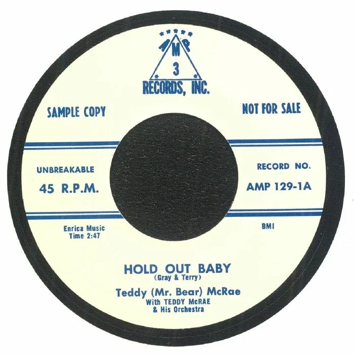 Лицевая сторона обложки — Teddy McRAE — Hold Out Baby