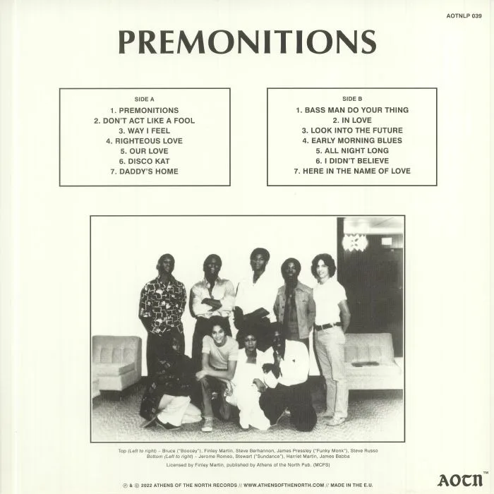 Обратная сторона обложки — PREMONITIONS — Premonitions