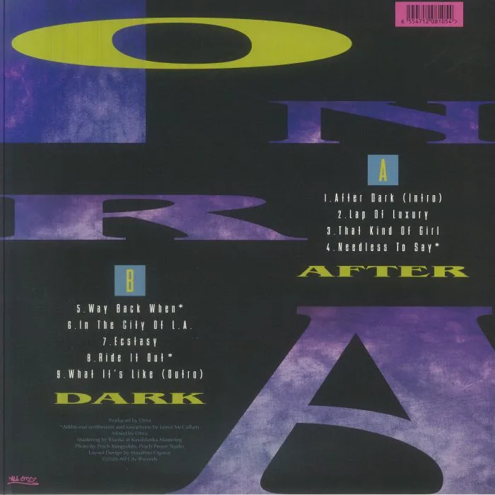 Back cover — ONRA — After Dark (Soundtrack)