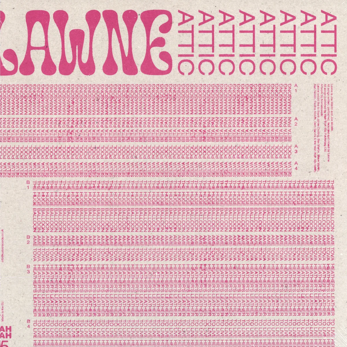 Back cover — Lawne — Attic LP