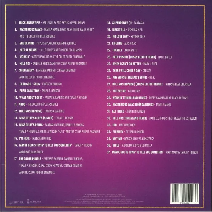 Обратная сторона обложки — VARIOUS — The Color Purple (Soundtrack)