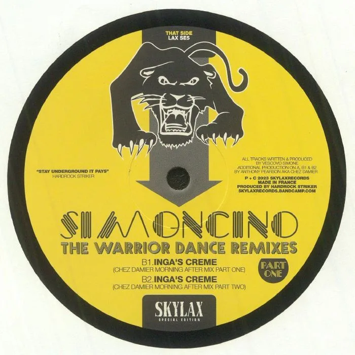 Back cover — SIMONCINO — The Warrior Dances Remixes: Part 1
