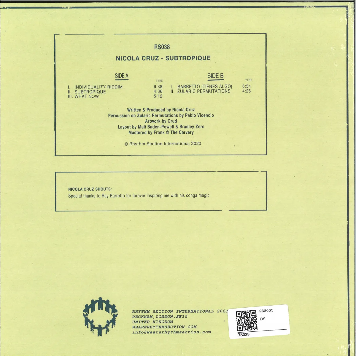 Back cover — Nicola Cruz — Subtropique