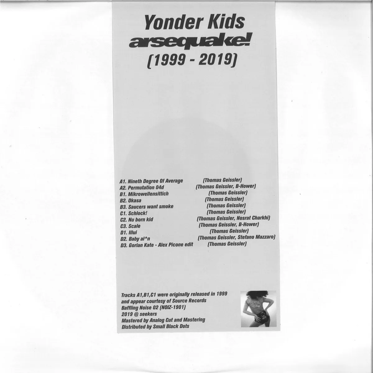 Обратная сторона обложки — Yonder Kids — Arsequake 1999-2009 (2x12")