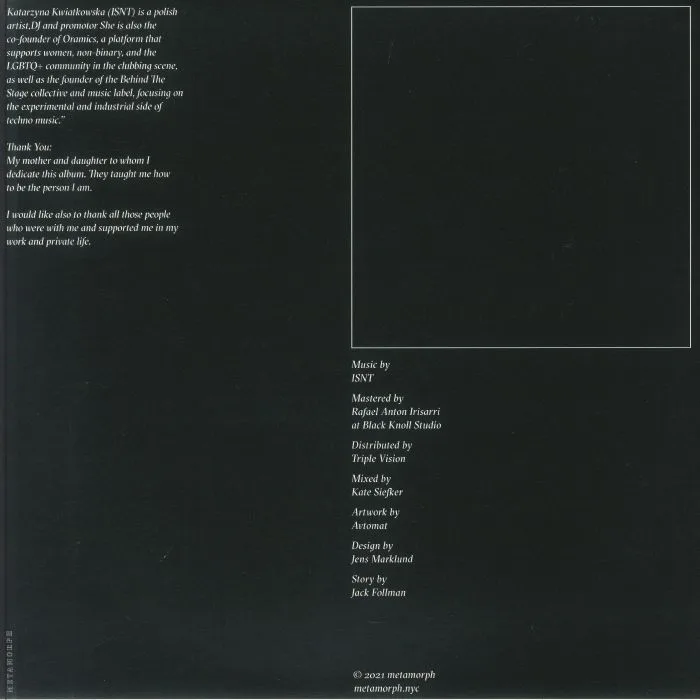 Back cover — ISNT — Blurred Line