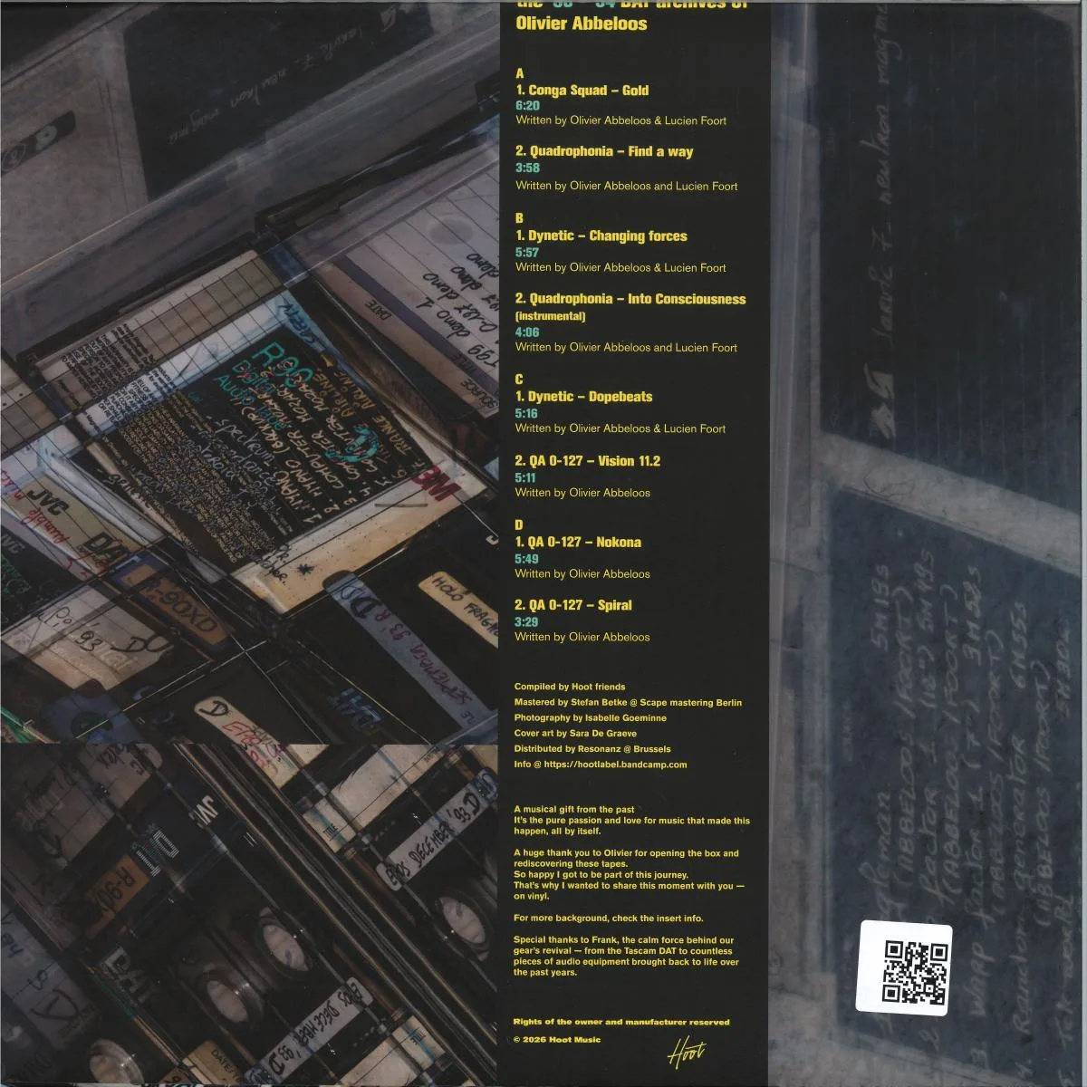 Обратная сторона обложки — Olivier Abbeloos — Various Identities of Olivier Abbeloos LP 2x12"