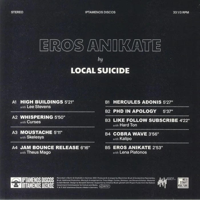 Обратная сторона обложки — LOCAL SUICIDE — Eros Anikate