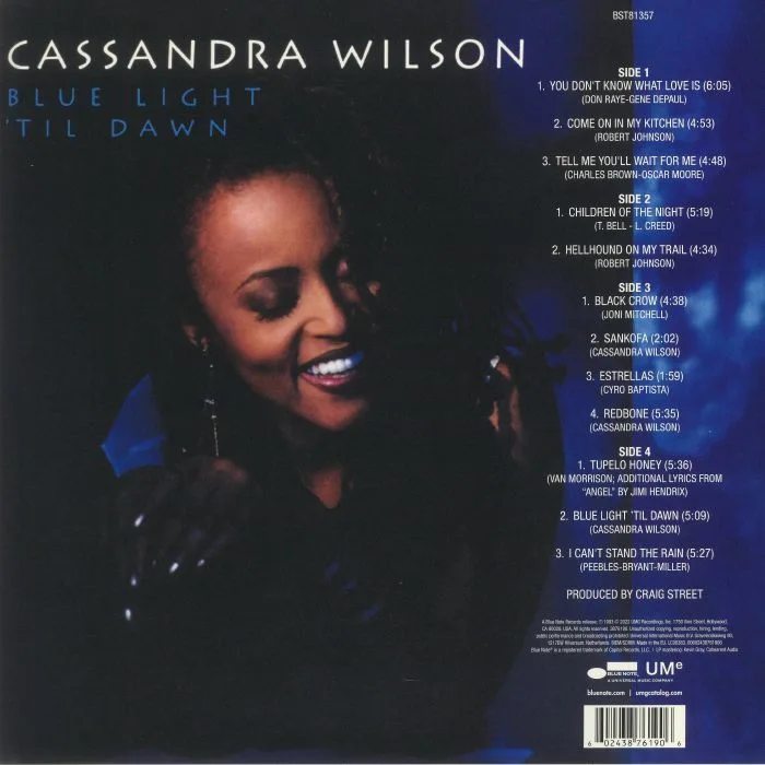Back cover — Cassandra WILSON — Blue Light 'Til Dawn (Classic Vinyl Series) (reissue)