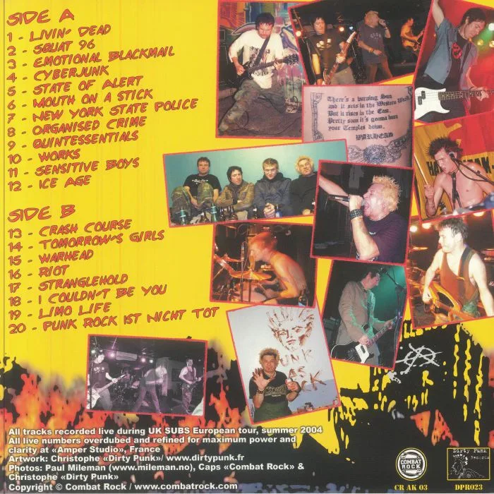 Обратная сторона обложки — UK SUBS — Violent State