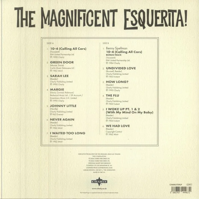 Обратная сторона обложки — ESKEW REEDER — The Magnificent Esquerita! (remastered)