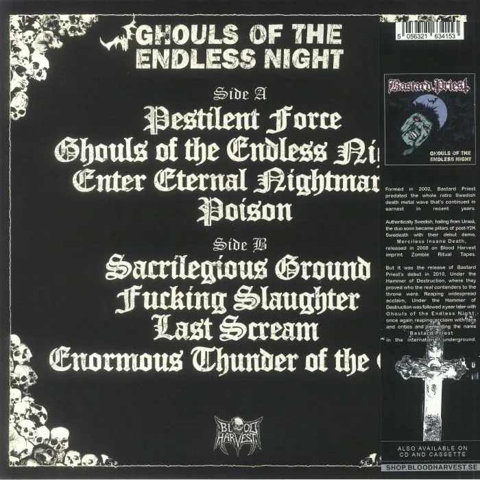Back cover — BASTARD PRIEST — Ghouls Of The Endless Night