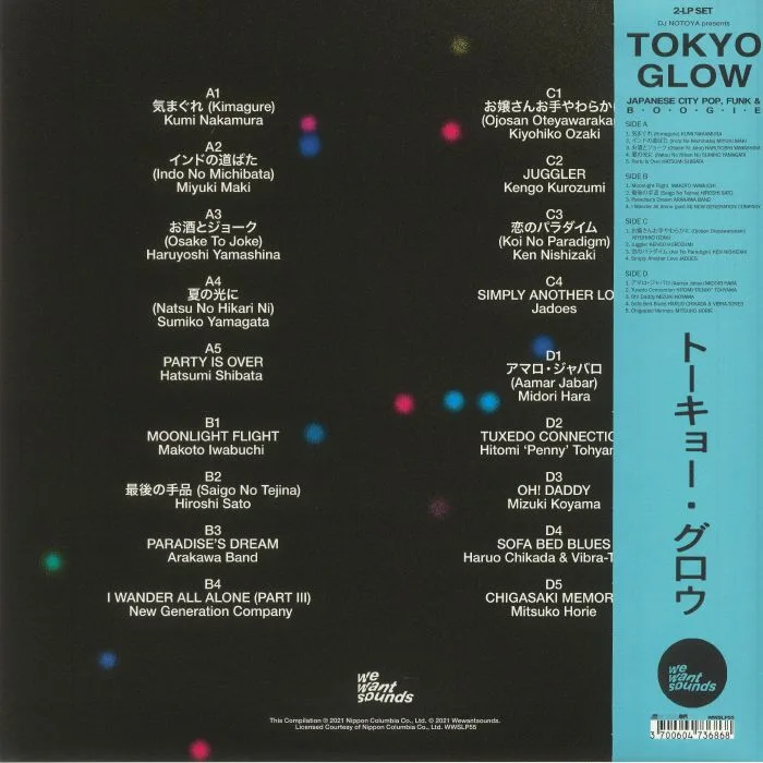 Back cover — DJ NOTOYA / VARIOUS — Tokyo Glow (remastered)