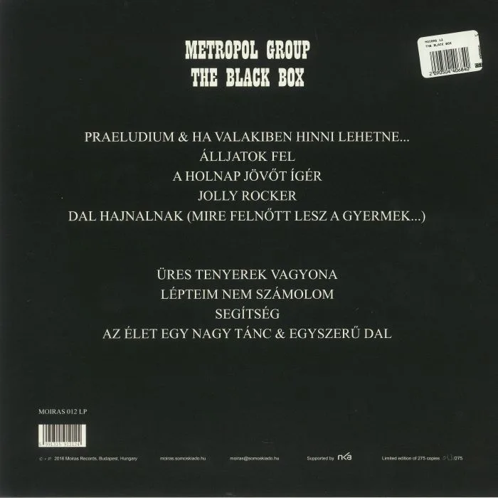 Back cover — METROPOL GROUP — The Black Box