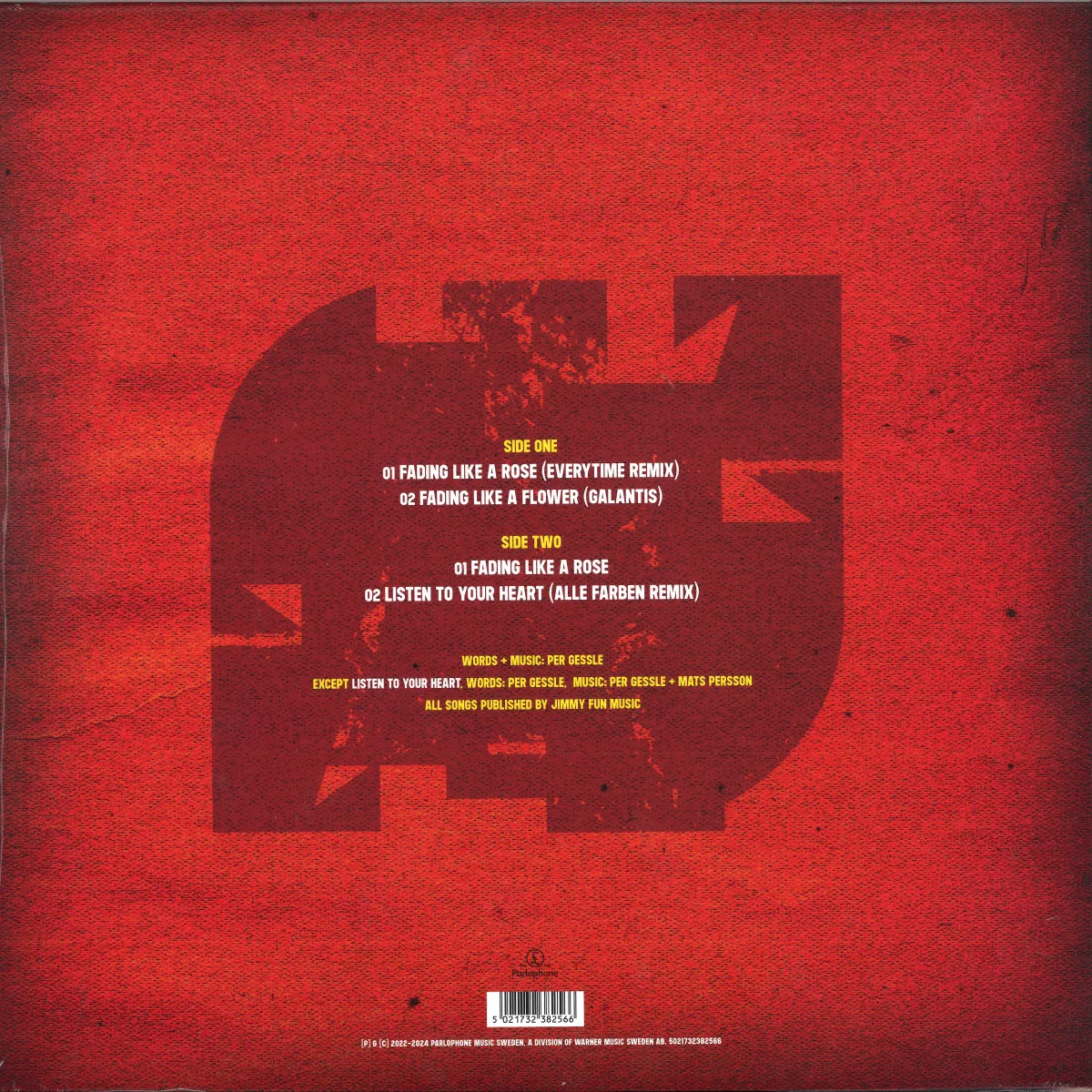 Back cover — Roxette — Fading Like A Rose EP