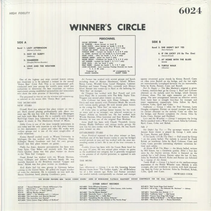 Back cover — John COLTRANE — Winner's Circle (remastered)