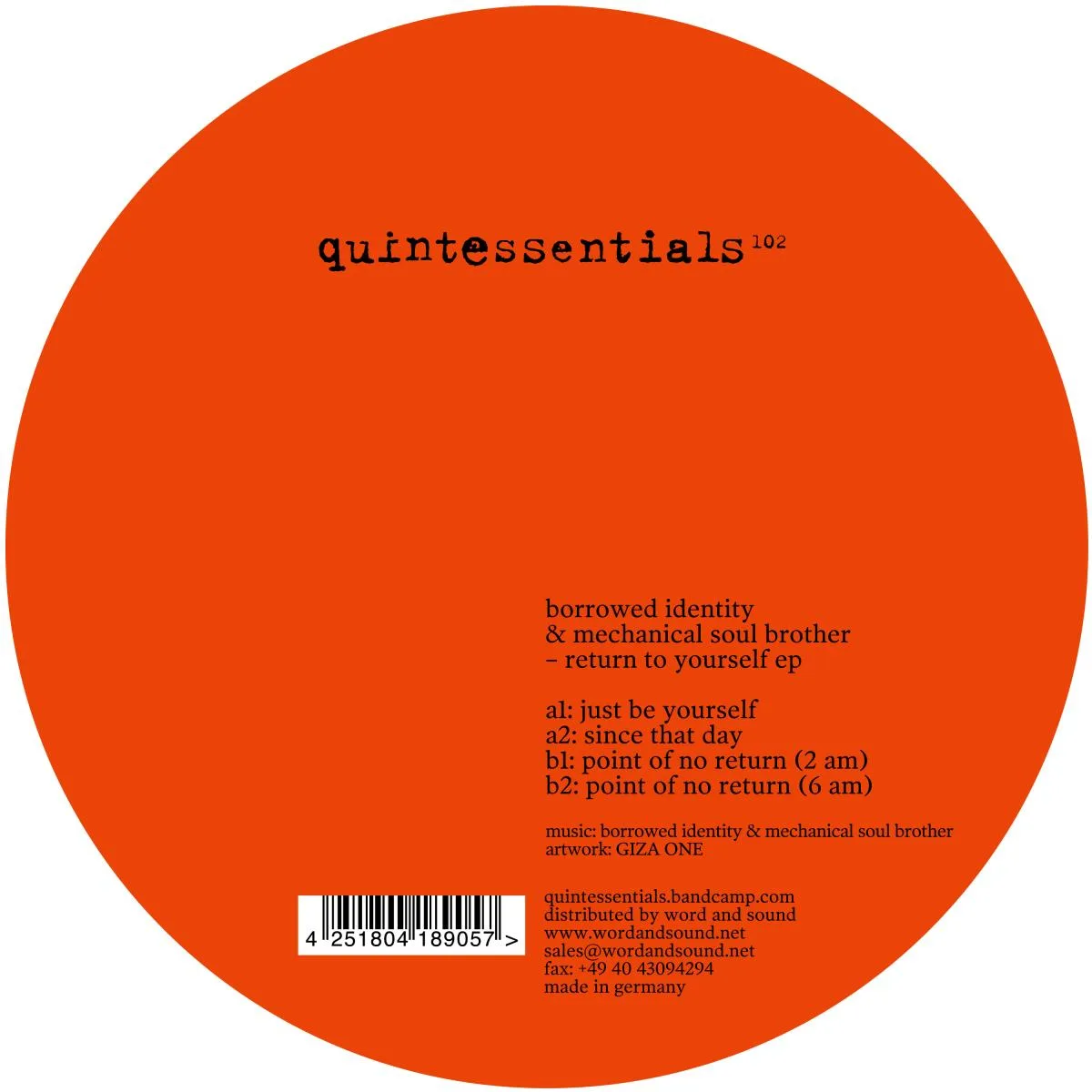 Обратная сторона обложки — Borrowed Identity & Mechanical Soul Brother — Return to yourself EP