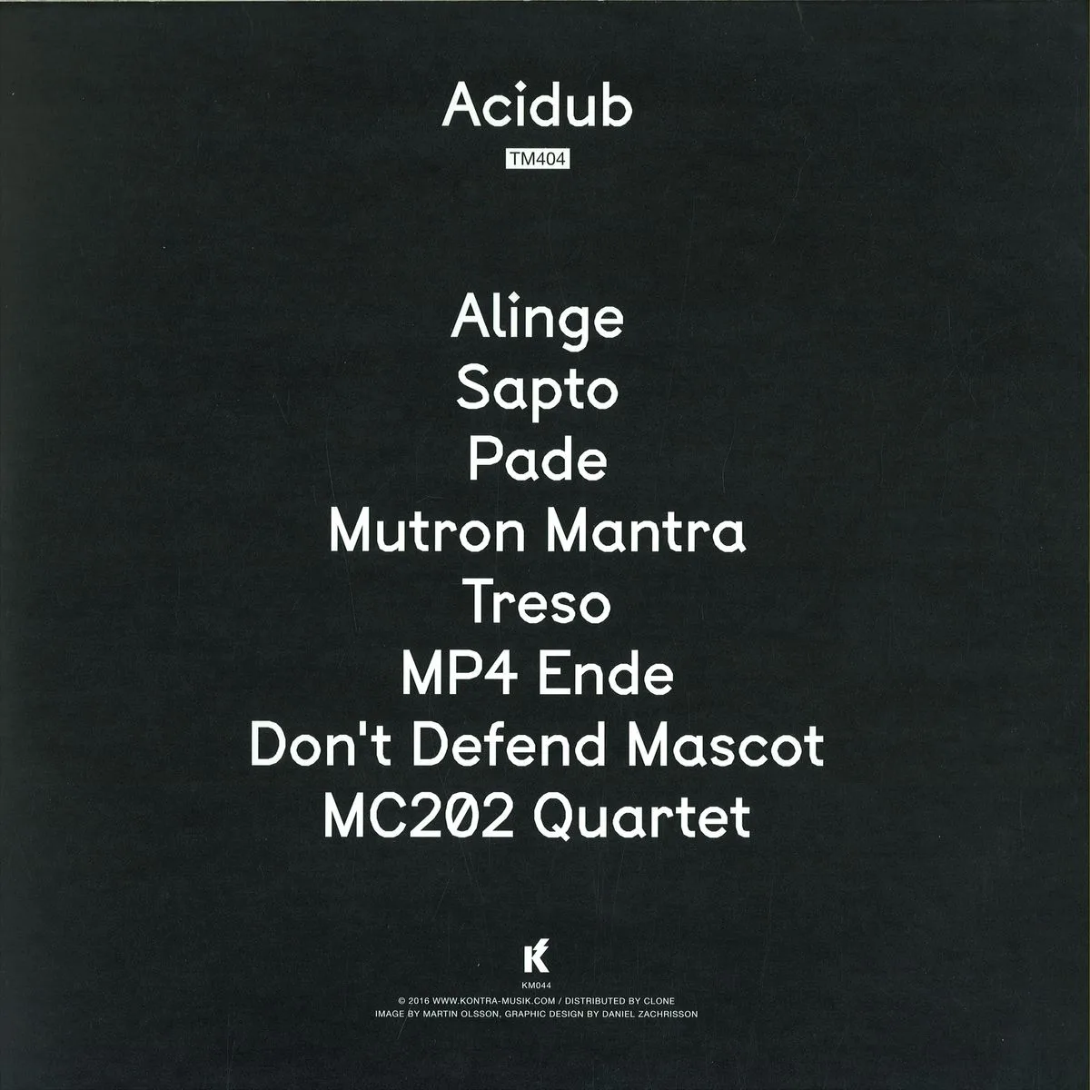 Обратная сторона обложки — Tm404 — Acidub LP 2x12"