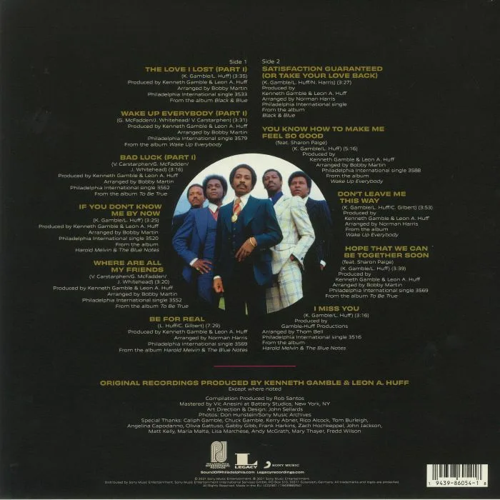 Back cover — Harold MELVIN & THE BLUE NOTES — The Best Of Harold Melvin & The Blue Notes (B-STOCK)