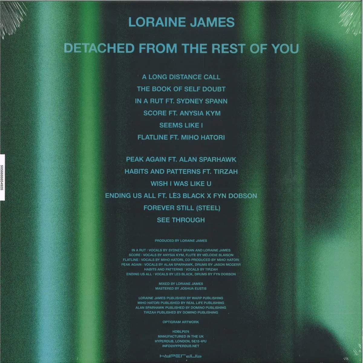 Обратная сторона обложки — Loraine James — Detached From The Rest Of You LP
