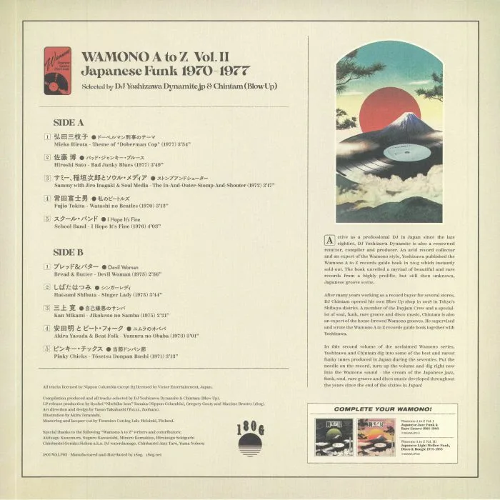 Обратная сторона обложки — DJ YOSHIZAWA DYNAMITE JP / CHINTAM / VARIOUS — Wamono A To Z Vol II: Japanese Funk 1970-1977