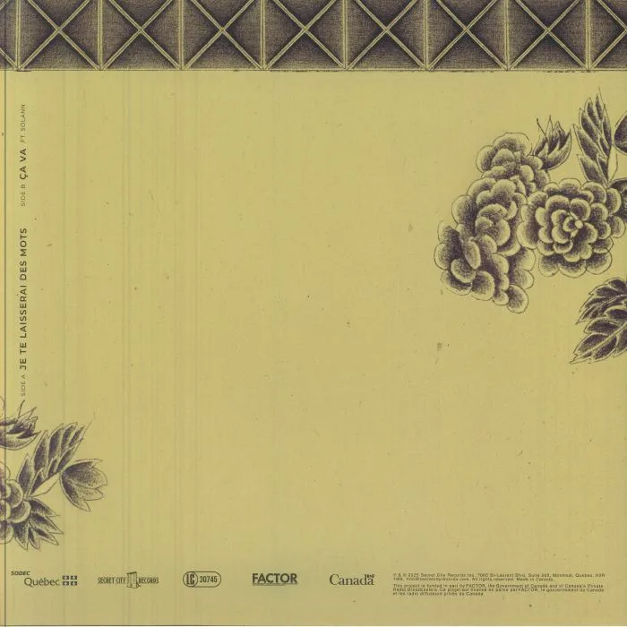Обратная сторона обложки — Patrick WATSON — Je Te Laisserai Des Mots (reissue)