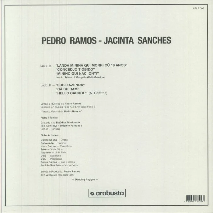 Обратная сторона обложки — Jacinta SANCHES / PEDRO RAMOS — Jacinta Sanches & Pedro Ramos (reissue)