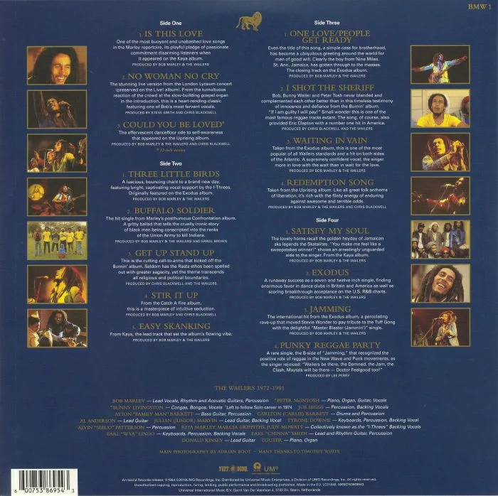 Back cover — Bob MARLEY & THE WAILERS — Legend: 35th Anniversary Edition