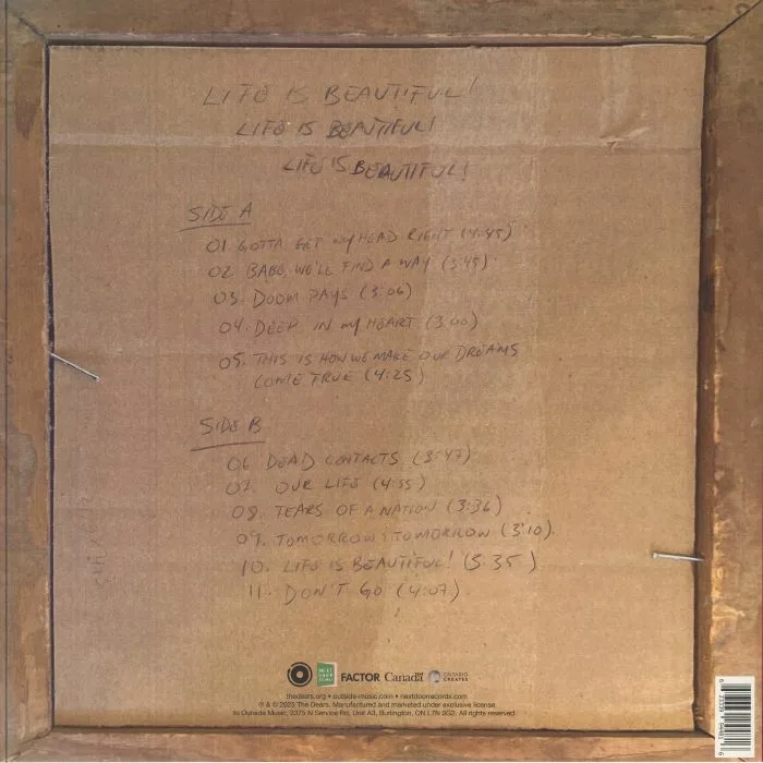 Back cover — The DEARS — Life Is Beautiful! Life Is Beautiful! Life Is Beautiful!