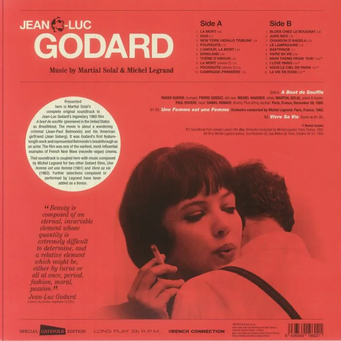 Back cover — Jean Luc GODARD — A Bout De Souffle & Other Film Soundtracks