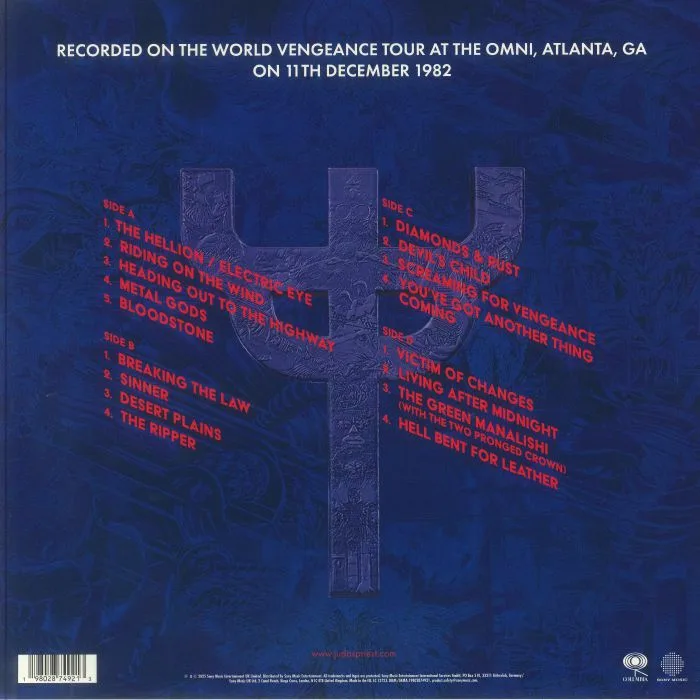 Обратная сторона обложки — JUDAS PRIEST — Live In Atlanta 82 (Record Store Day RSD 2025) (B-STOCK)