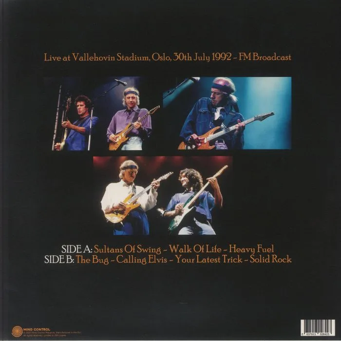 Back cover — DIRE STRAITS — Nicotine For Breakfast: Live At Vallehovin Stadium Oslo 30th July 1992 FM Broadcast