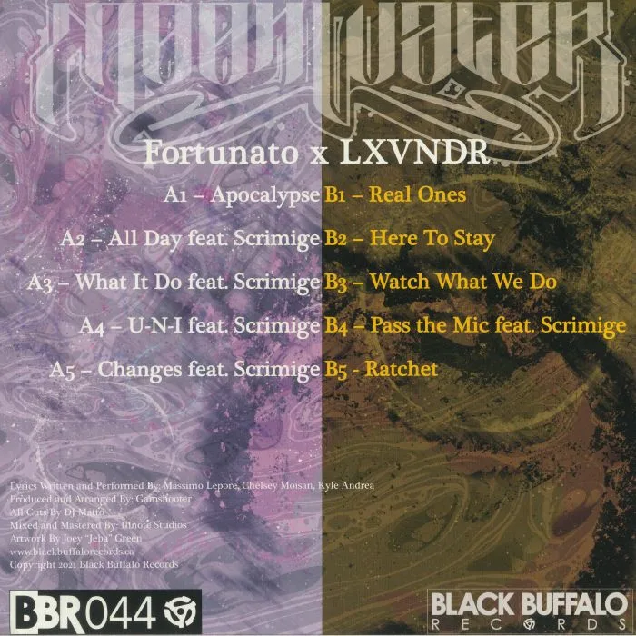 Back cover — LXVNDR / FORTUNATO — Moonwater