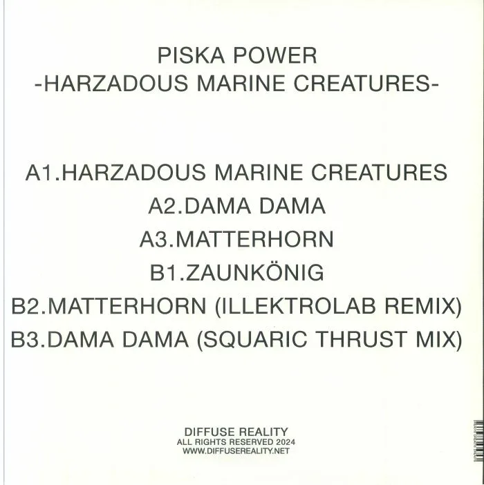 Обратная сторона обложки — PISKA POWER — Harzadous Marine Creatures
