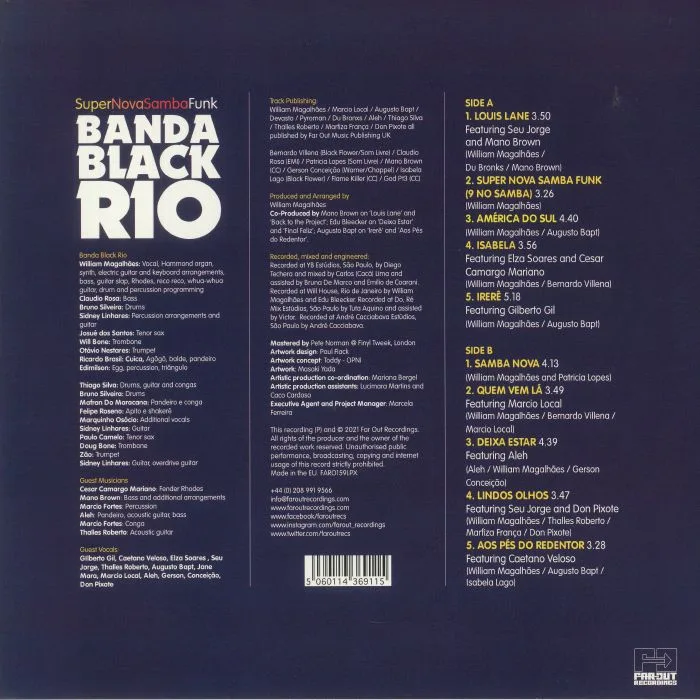Обратная сторона обложки — BANDA BLACK RIO — Super Nova Samba Funk (Record Store Day RSD 2021)