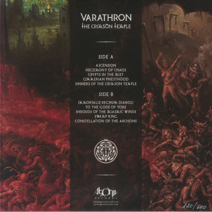 Обратная сторона обложки — VARATHRON — The Crimson Temple