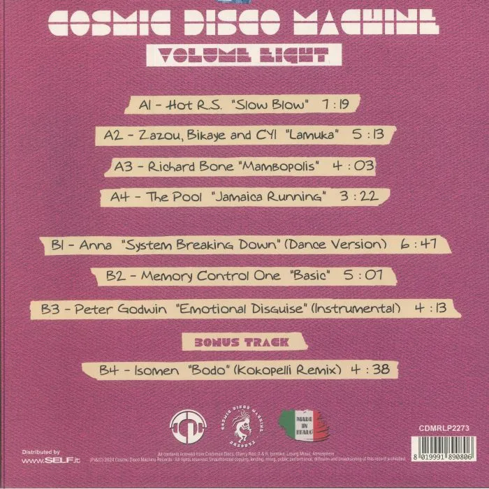 Обратная сторона обложки — VARIOUS — Cosmic Disco Machine Volume 8