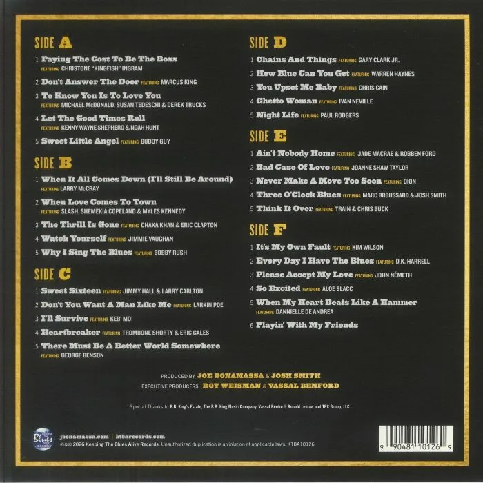 Back cover — Joe BONAMASSA — BB King's Blues Summit 100 (B-STOCK)