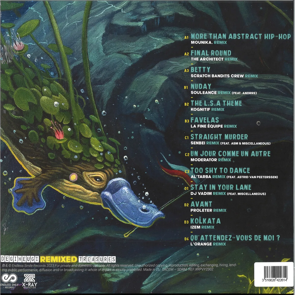 Back cover — Degiheugi — Remixed Treasures LP 2x12"