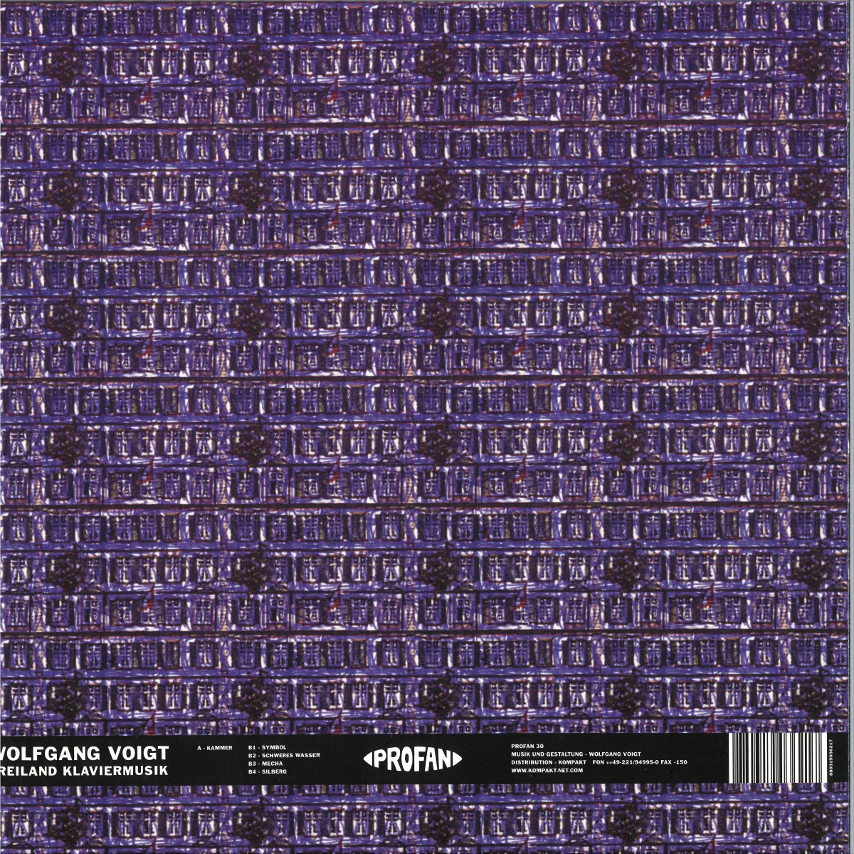 Back cover — Wolfgang Voigt — Freiland - Klaviermusik
