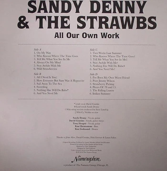 Обратная сторона обложки — Sandy DENNY / THE STRAWBS — All Our Own Work