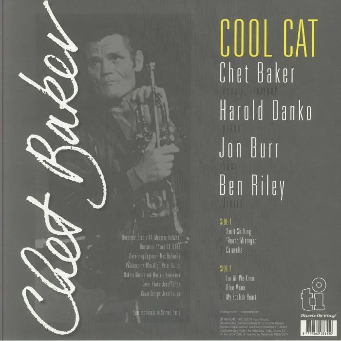 Back cover — Chet BAKER — Cool Cat (reissue)