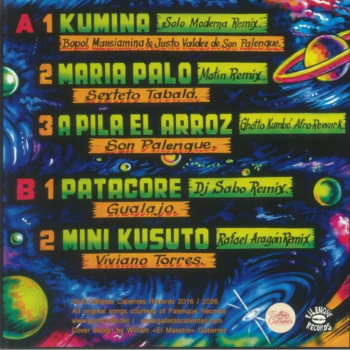 Back cover — Bopol MANSIAMINA / JUSTO VALDEZ DE SON PALENQUE / SEXTETO TABALA / SON PALENQUE / GUALAJO / VIVIANO TORRES — Afrocolombia Remix Vol 1 (remastered)