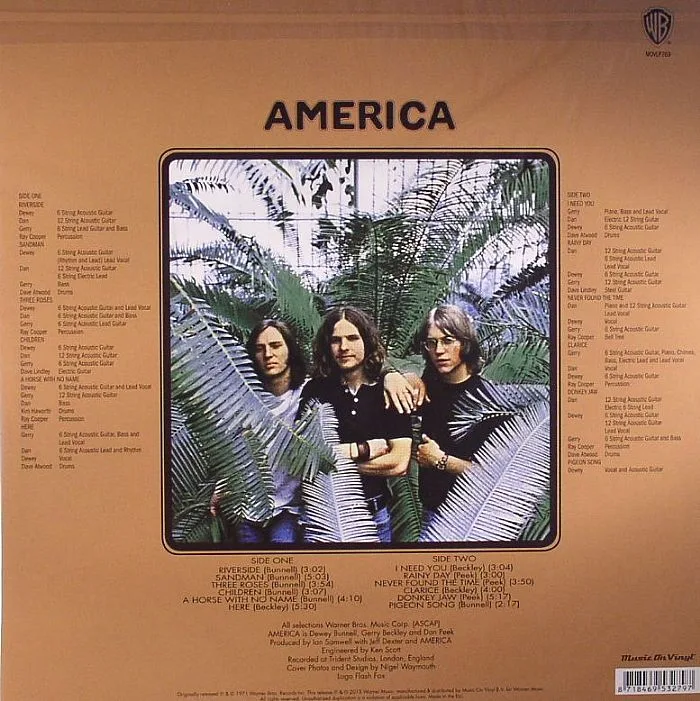 Back cover — AMERICA — America