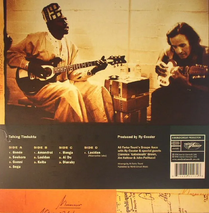 Обратная сторона обложки — Ali Farka with RY COODER TOURE — Talking Timbuktu